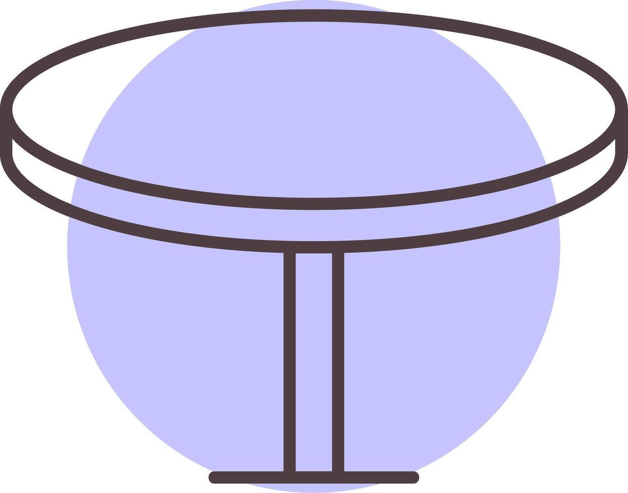 Round Table Line  Shape Colors Icon vector