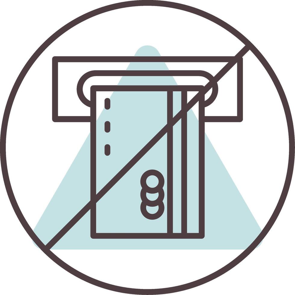 No Credit Card Line  Shape Colors Icon vector