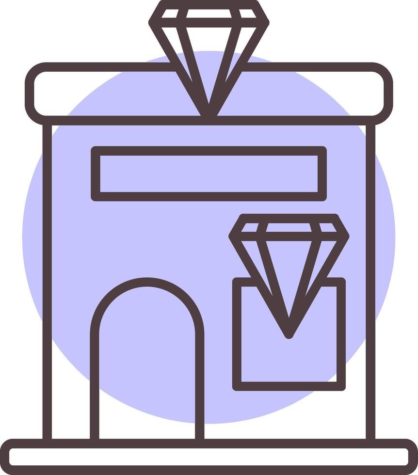 Jewelery Shop Line  Shape Colors Icon vector