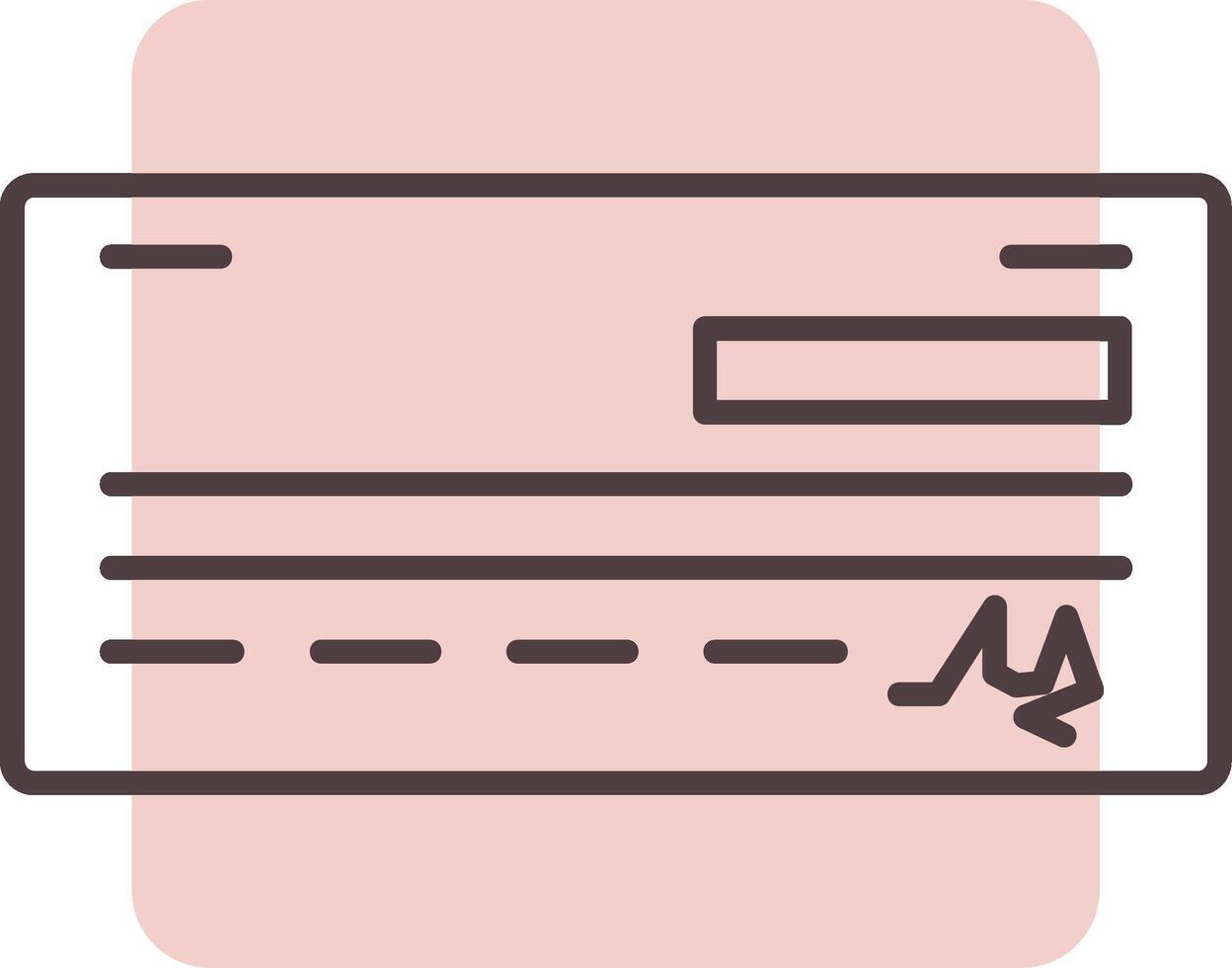 Bank check Line  Shape Colors Icon vector