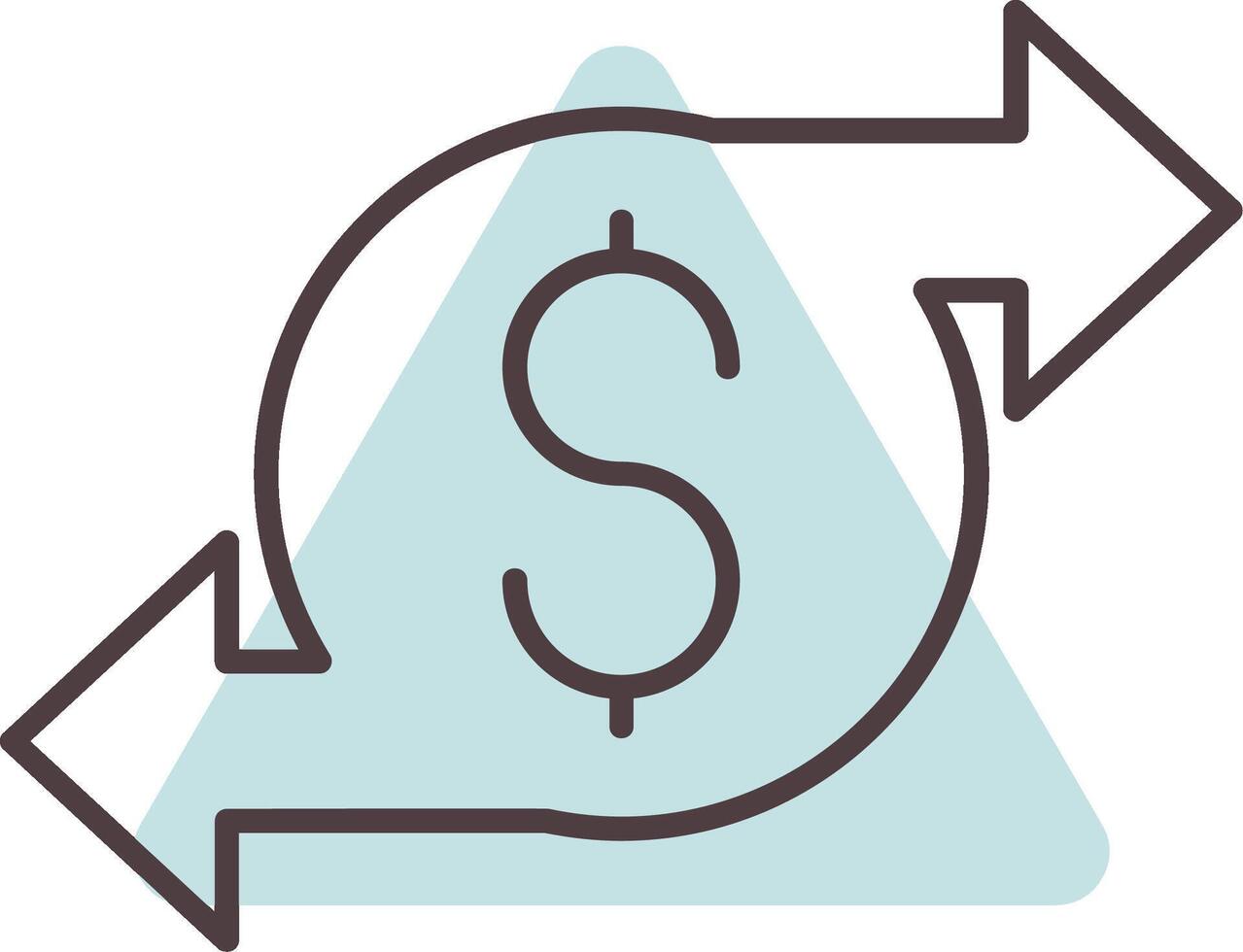 Money Transfer Line  Shape Colors Icon vector
