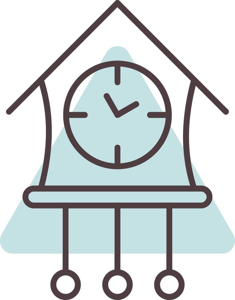 Cuckoo Clock Line  Shape Colors Icon vector