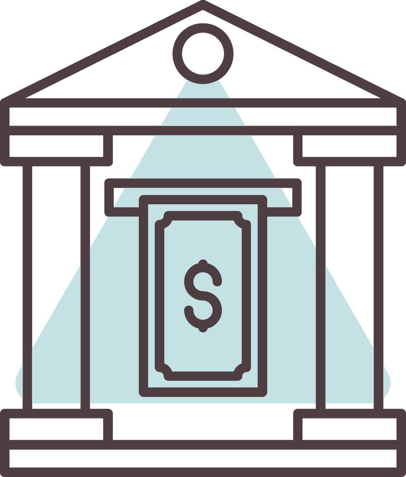 Cash Withdraw Line  Shape Colors Icon vector