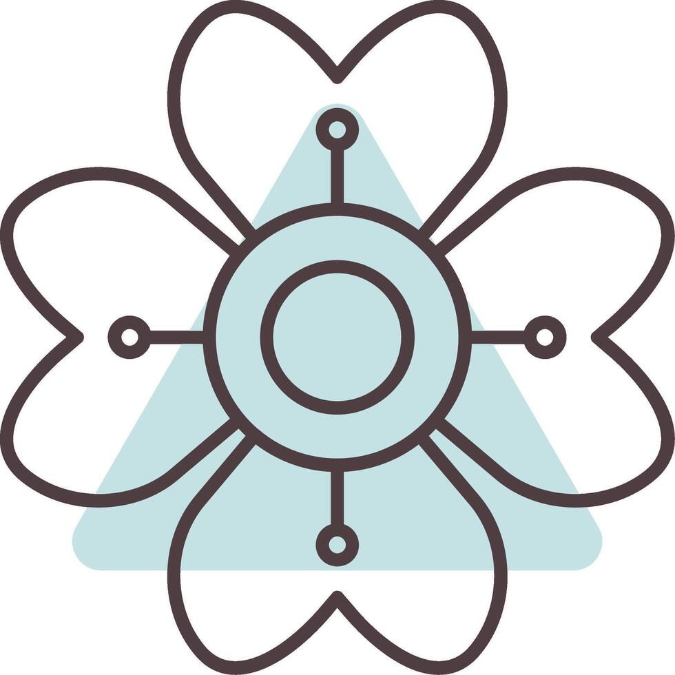 hortensia línea forma colores icono vector
