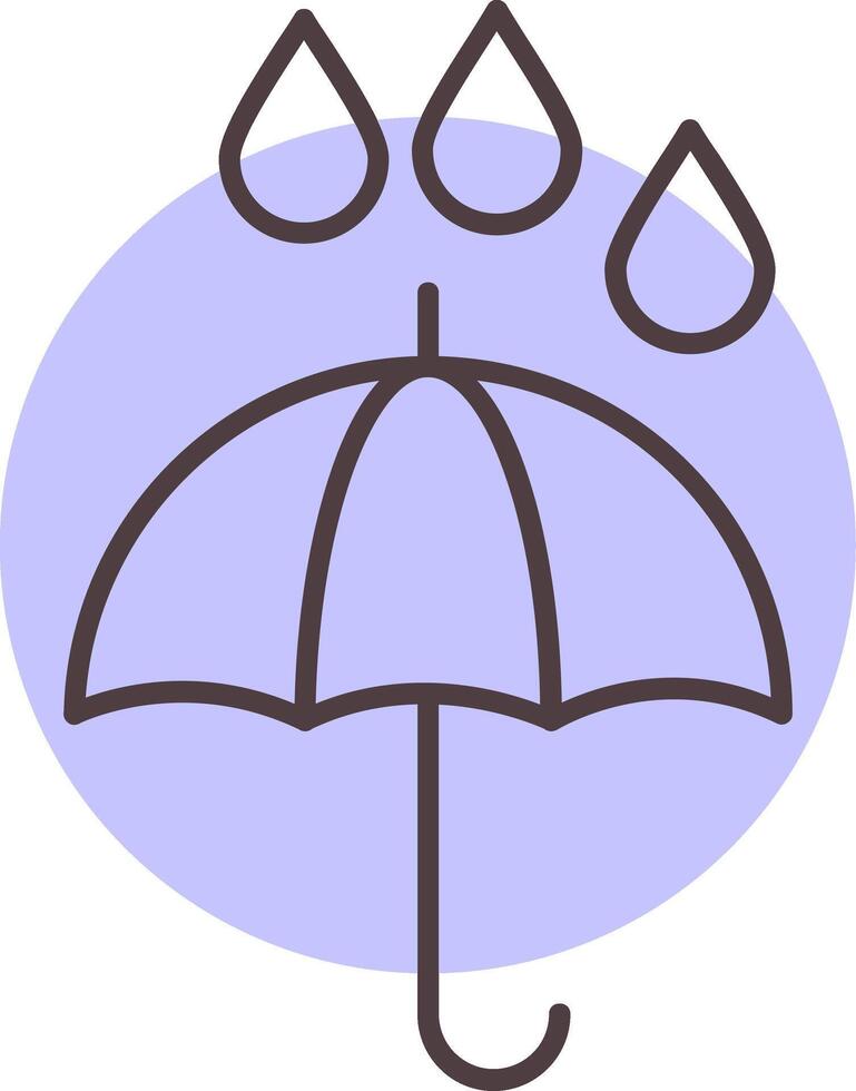 paraguas línea forma colores icono vector