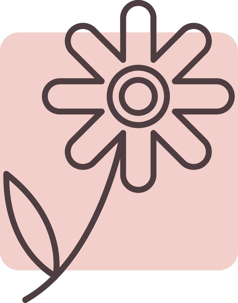 Chamomile Line  Shape Colors Icon vector