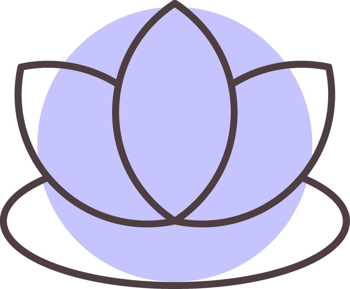Lotus Line  Shape Colors Icon vector