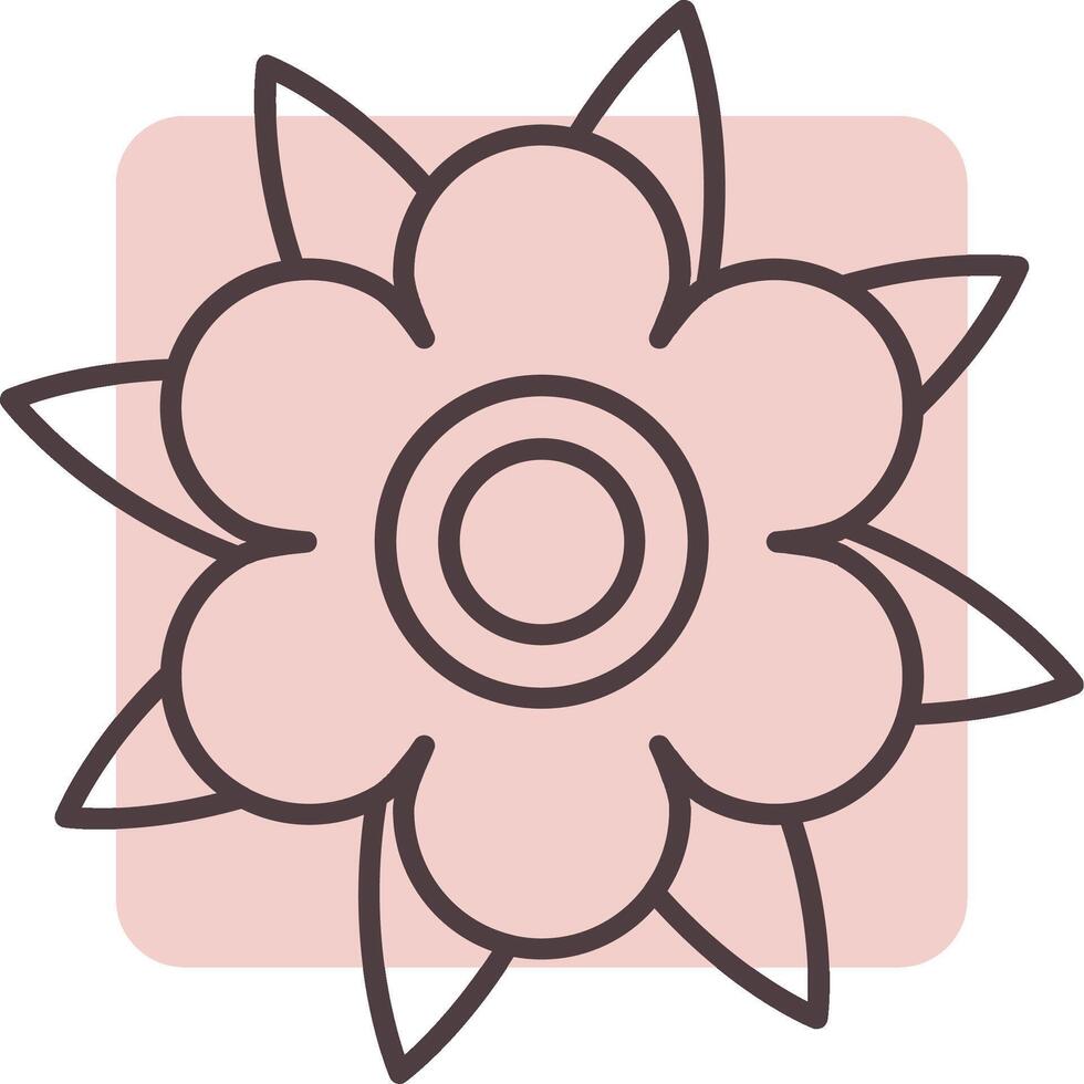 Dahlia Line  Shape Colors Icon vector