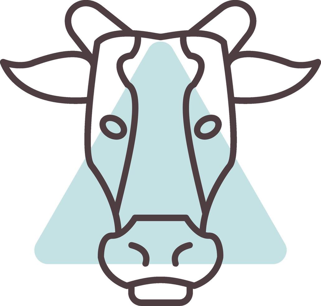 vaca línea forma colores icono vector