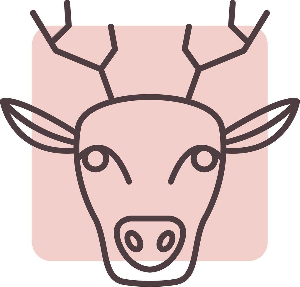 Deer Line  Shape Colors Icon vector