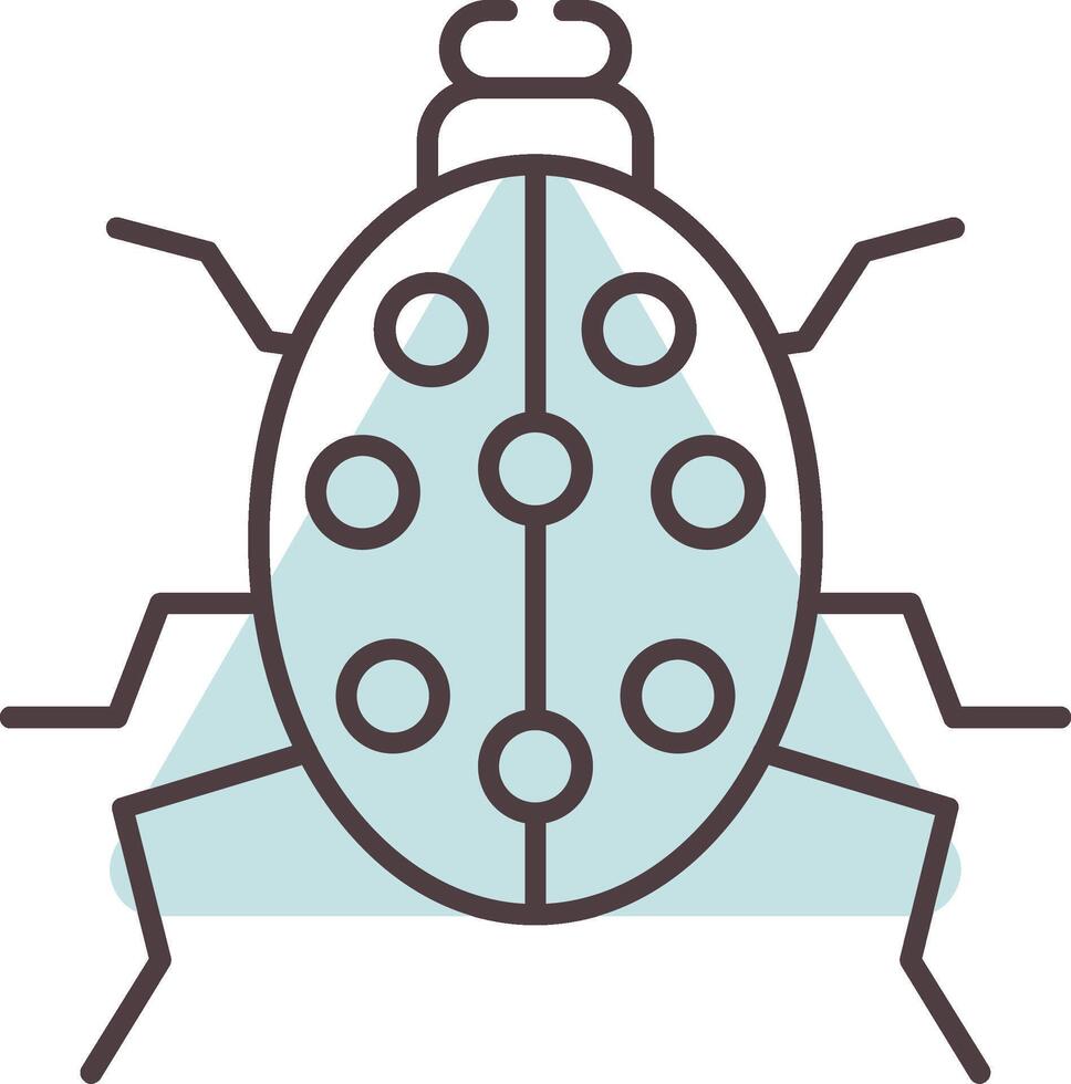 escarabajo línea forma colores icono vector