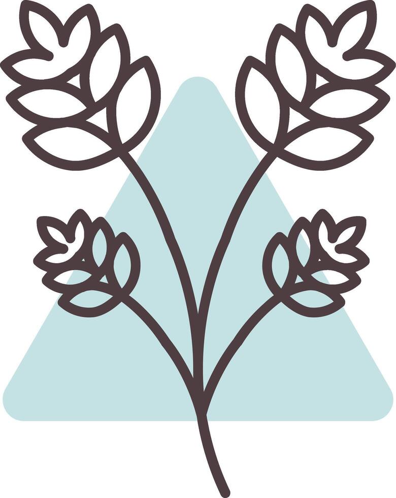 Oat Line  Shape Colors Icon vector