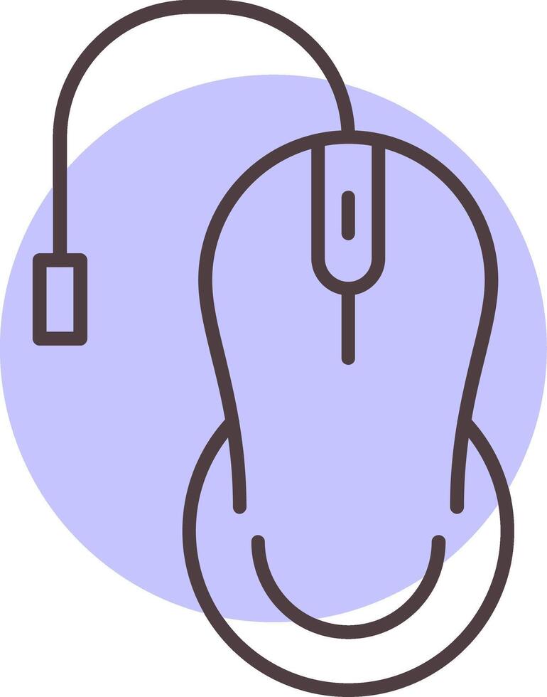 Mouse Line  Shape Colors Icon vector