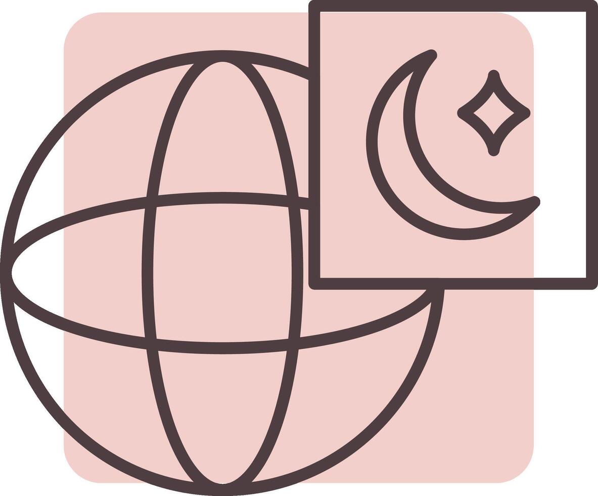 Islam Line  Shape Colors Icon vector