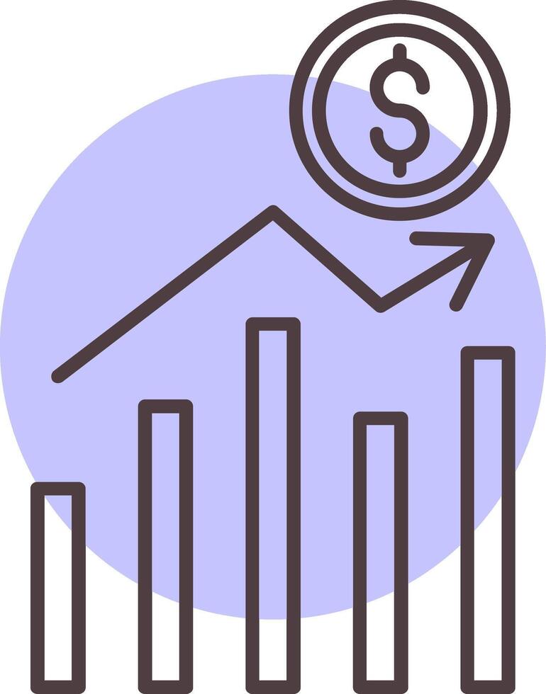 Stock Market Line  Shape Colors Icon vector