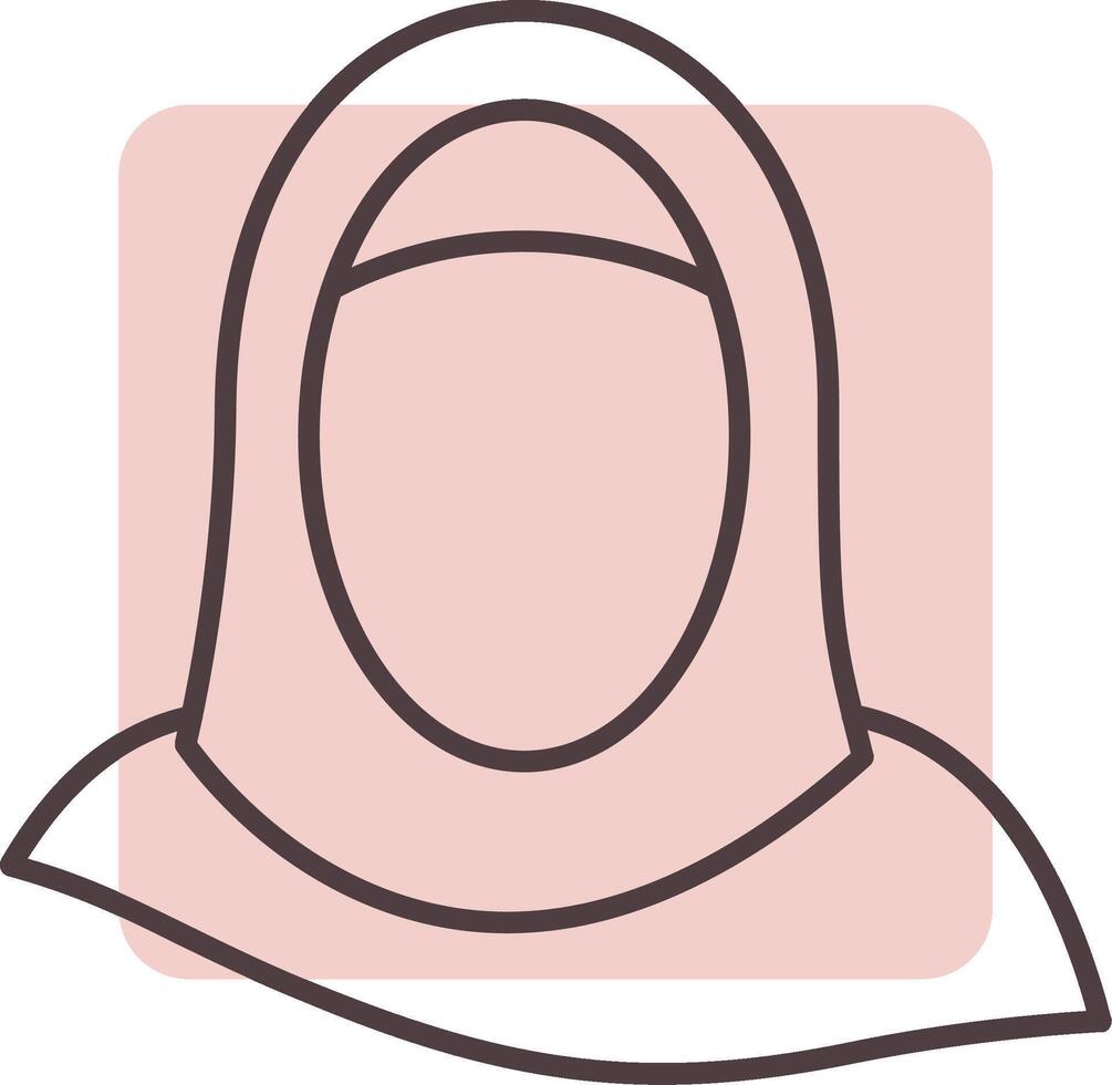 hijab línea forma colores icono vector