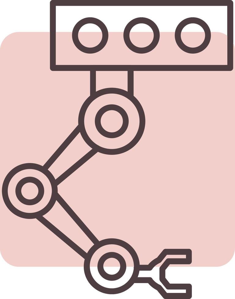 Industrial Robot Line  Shape Colors Icon vector