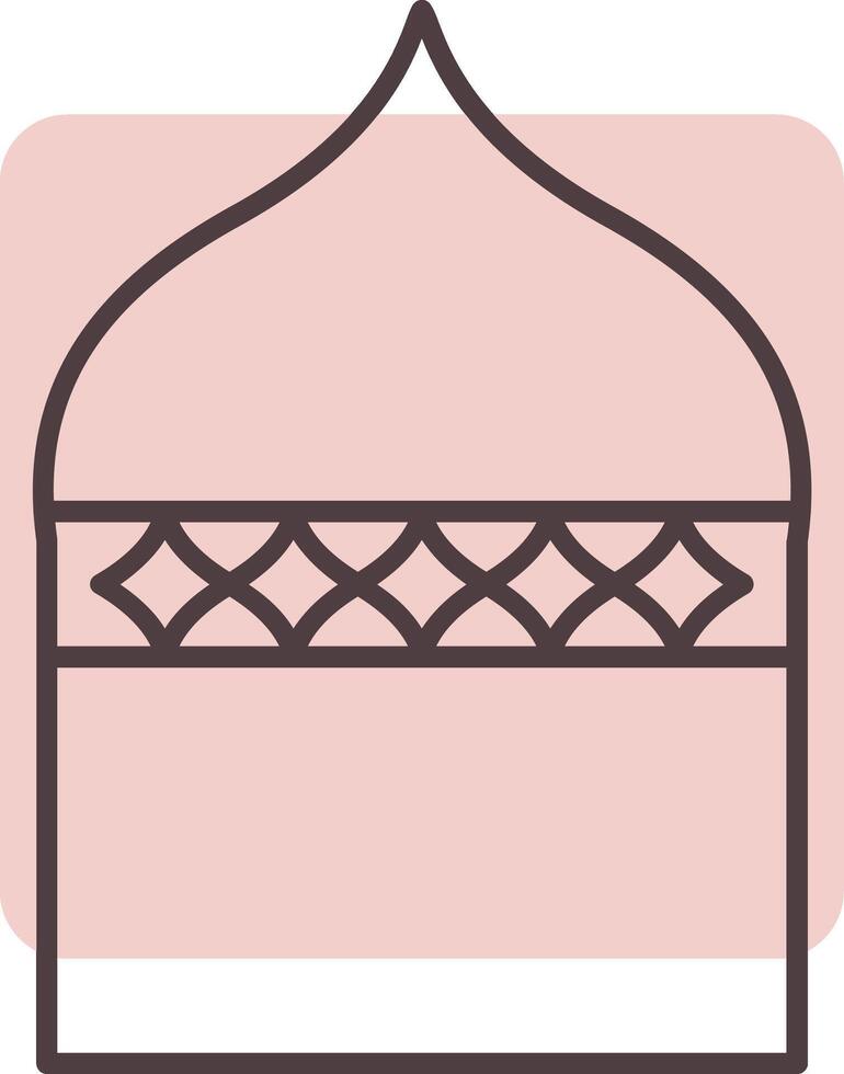 Islamic Architecture Line  Shape Colors Icon vector