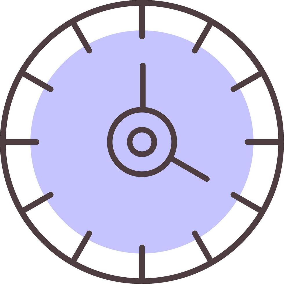 reloj línea forma colores icono vector