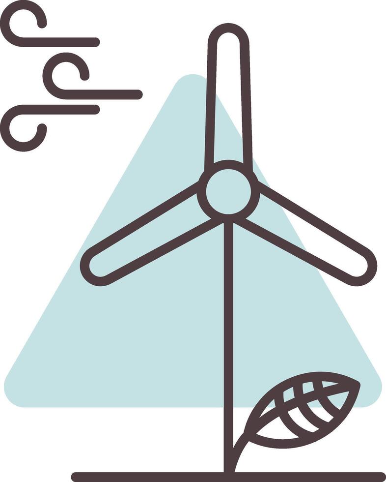 Wind Energy Line  Shape Colors Icon vector