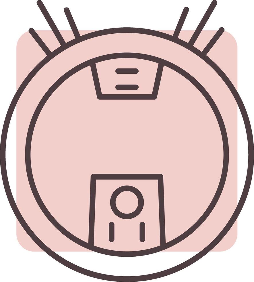 Robot Vacuum Line  Shape Colors Icon vector