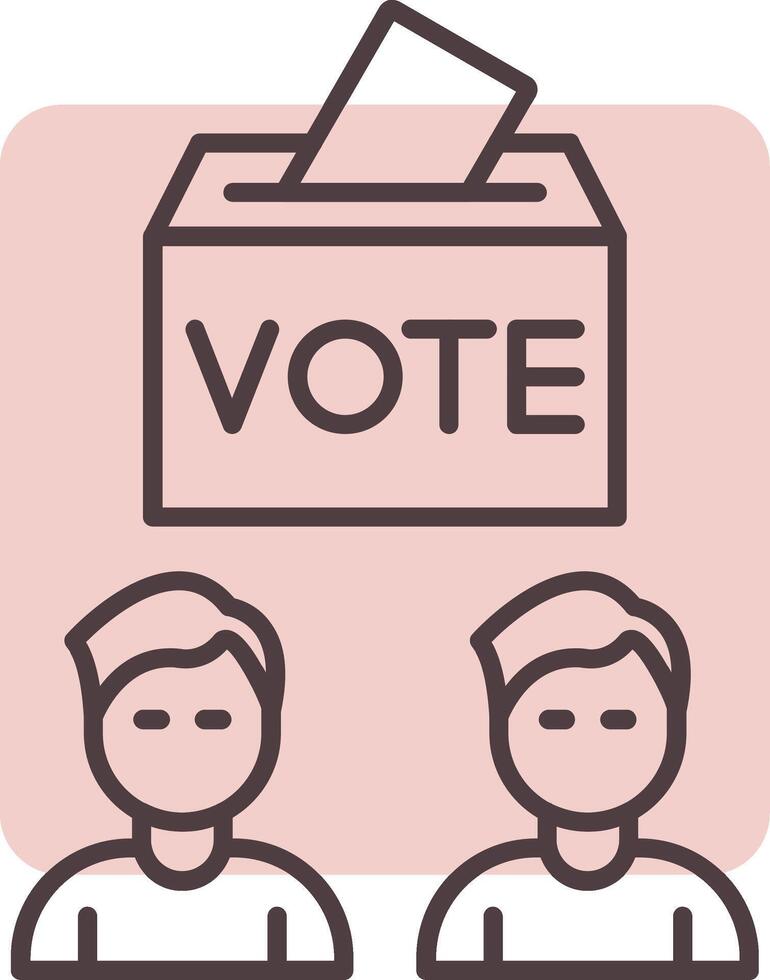 Voters Line  Shape Colors Icon vector