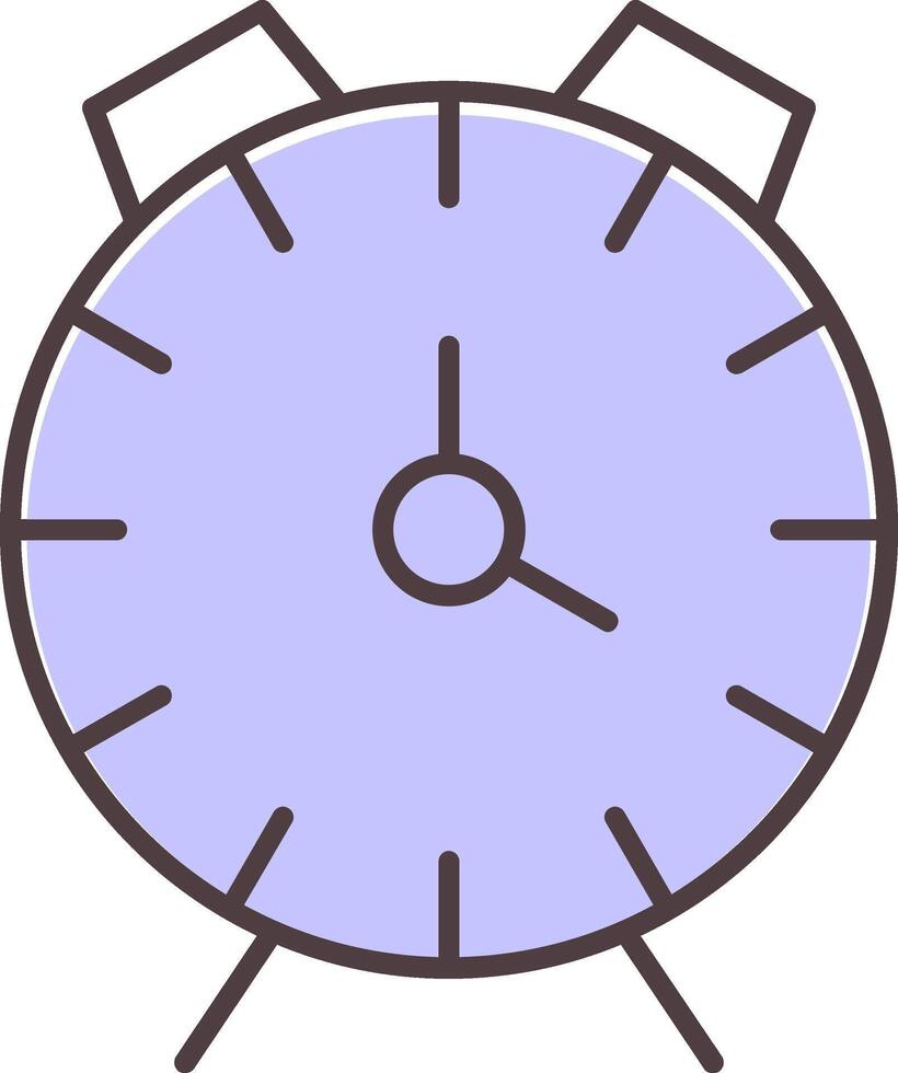 Alarm Clock Line  Shape Colors Icon vector