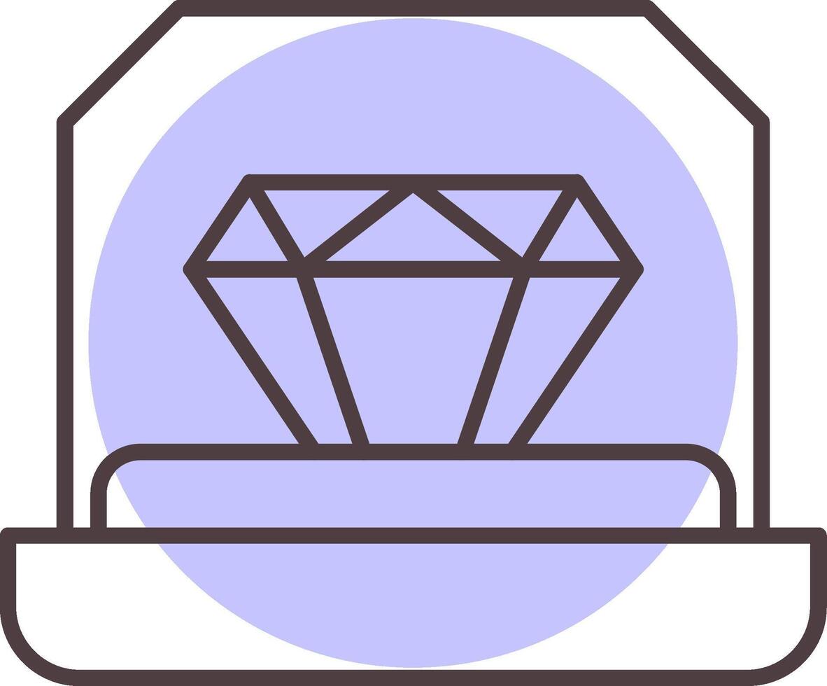 Engagement Ring Line  Shape Colors Icon vector