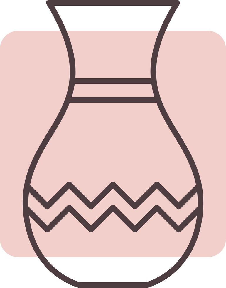 Vase Line  Shape Colors Icon vector