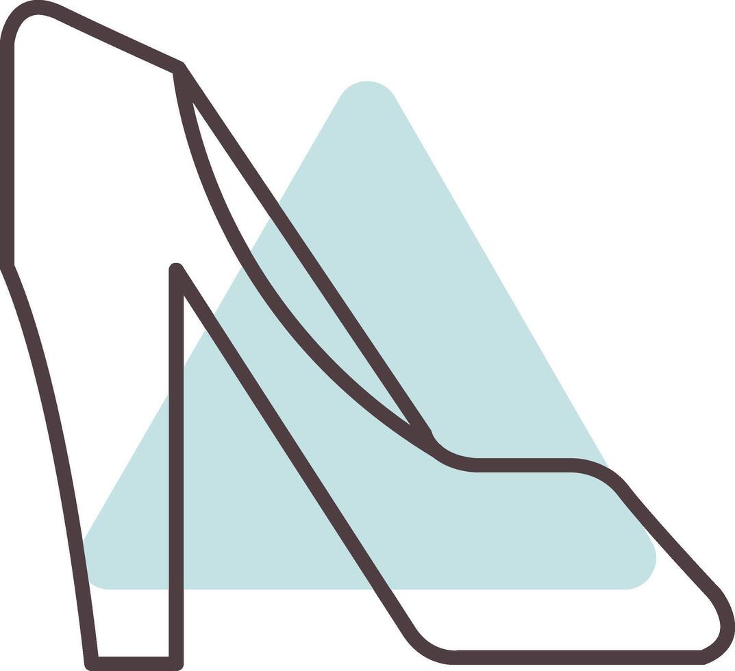 High Heels Line  Shape Colors Icon vector