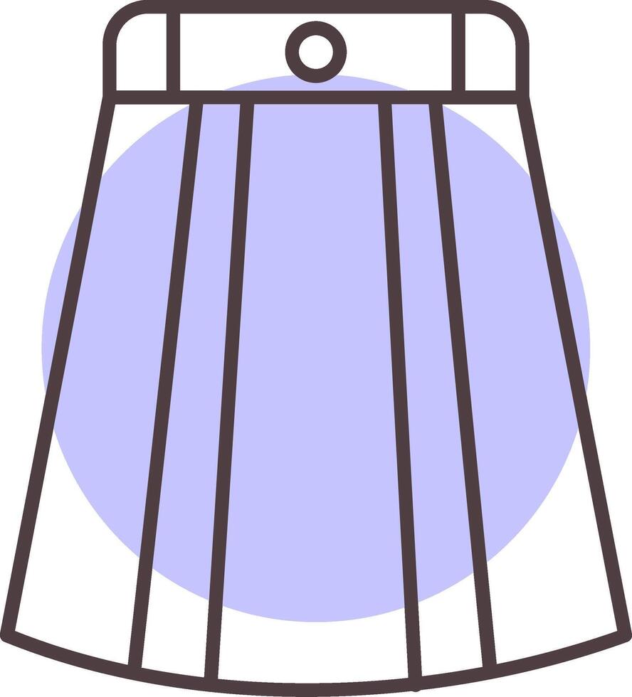 Long Skirt Line  Shape Colors Icon vector