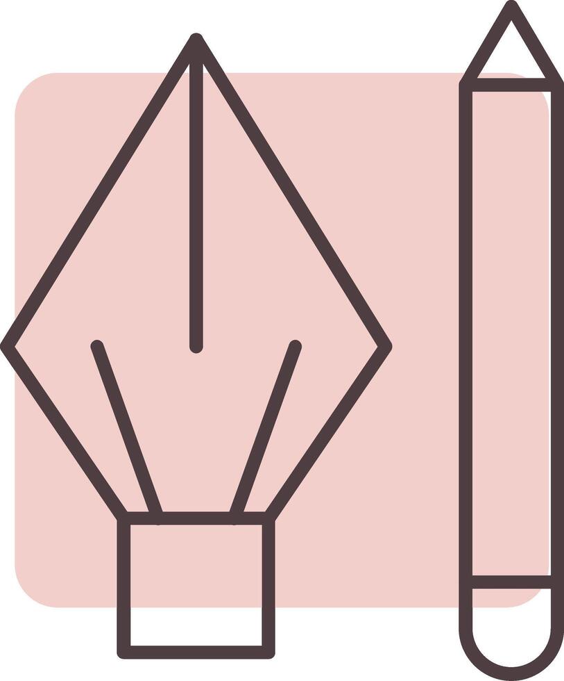 Pencil Line  Shape Colors Icon vector