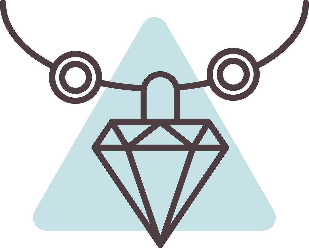 Necklace Line  Shape Colors Icon vector