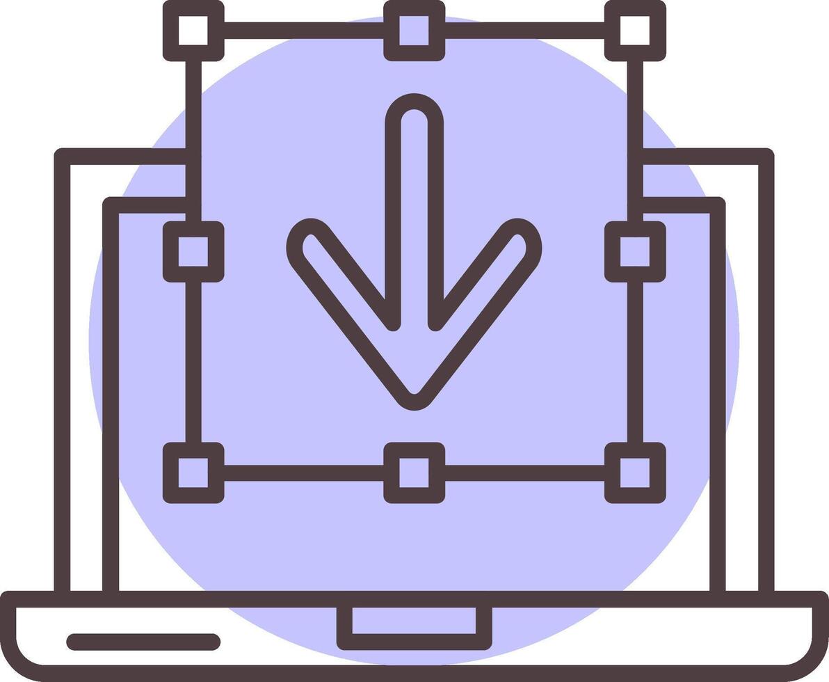 Direct Download Line  Shape Colors Icon vector