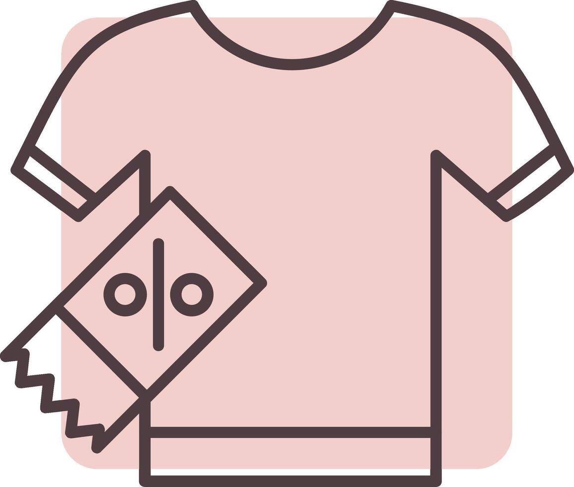 camisa línea forma colores icono vector