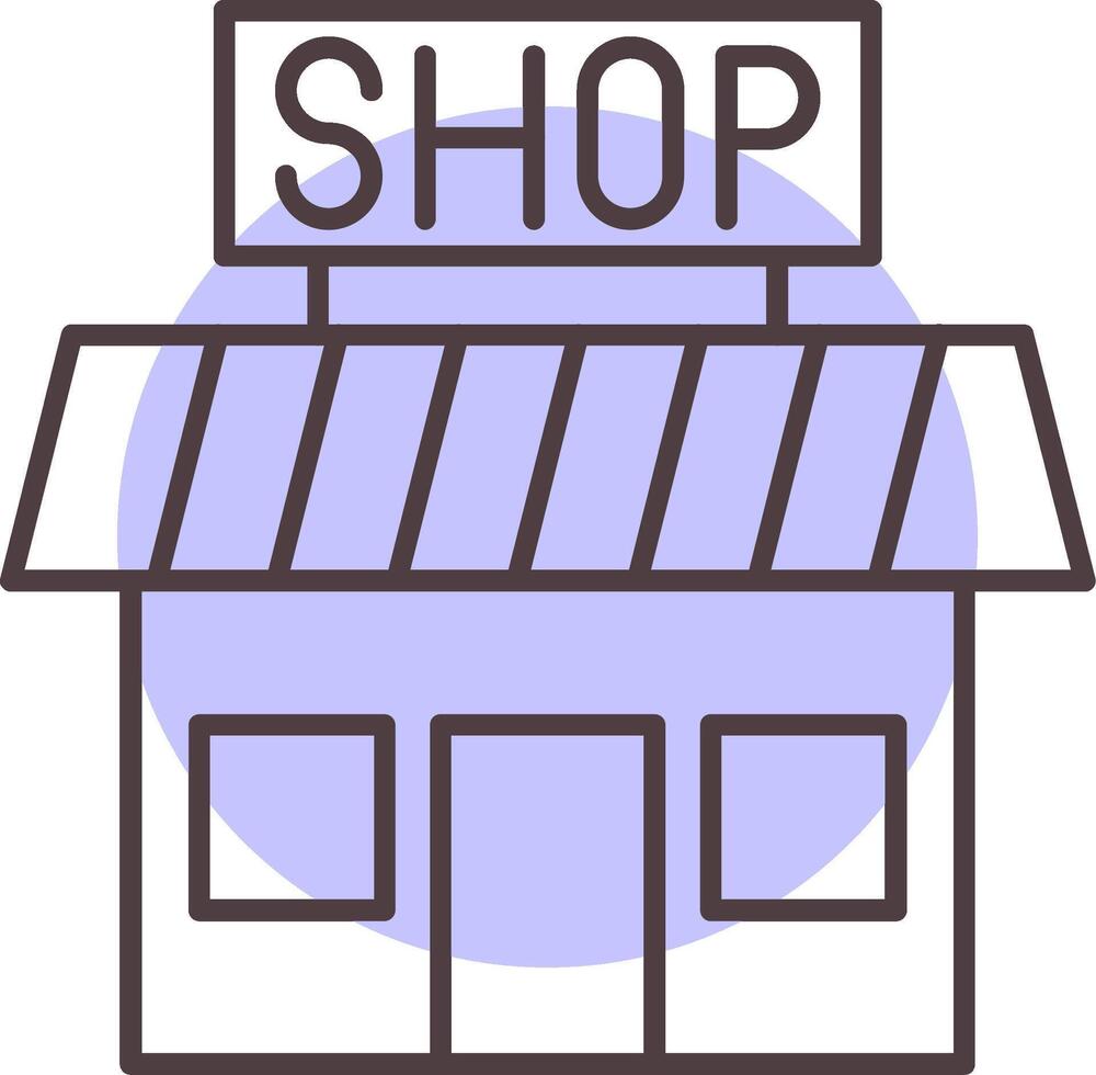 Shop Line  Shape Colors Icon vector