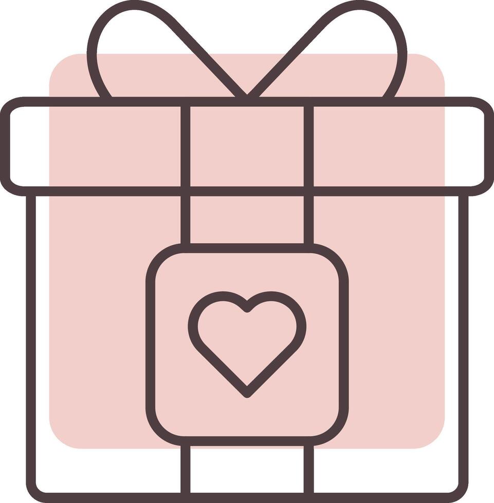 Gift Line  Shape Colors Icon vector