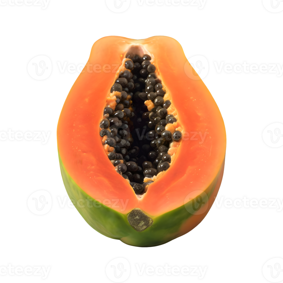 ai genererad mogen papaya skivad isolerat på transparent bakgrund png