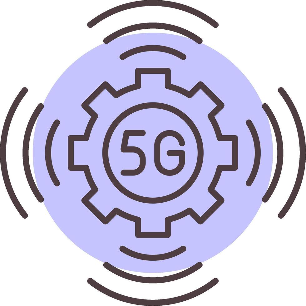 5G Line  Shape Colors Icon vector