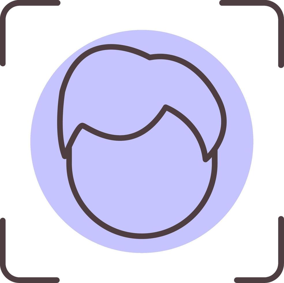 Face Scan Line  Shape Colors Icon vector