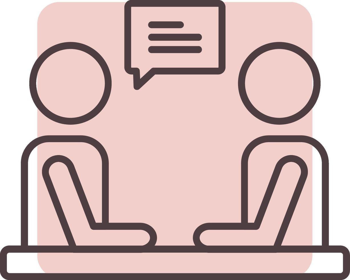 Interview Line  Shape Colors Icon vector