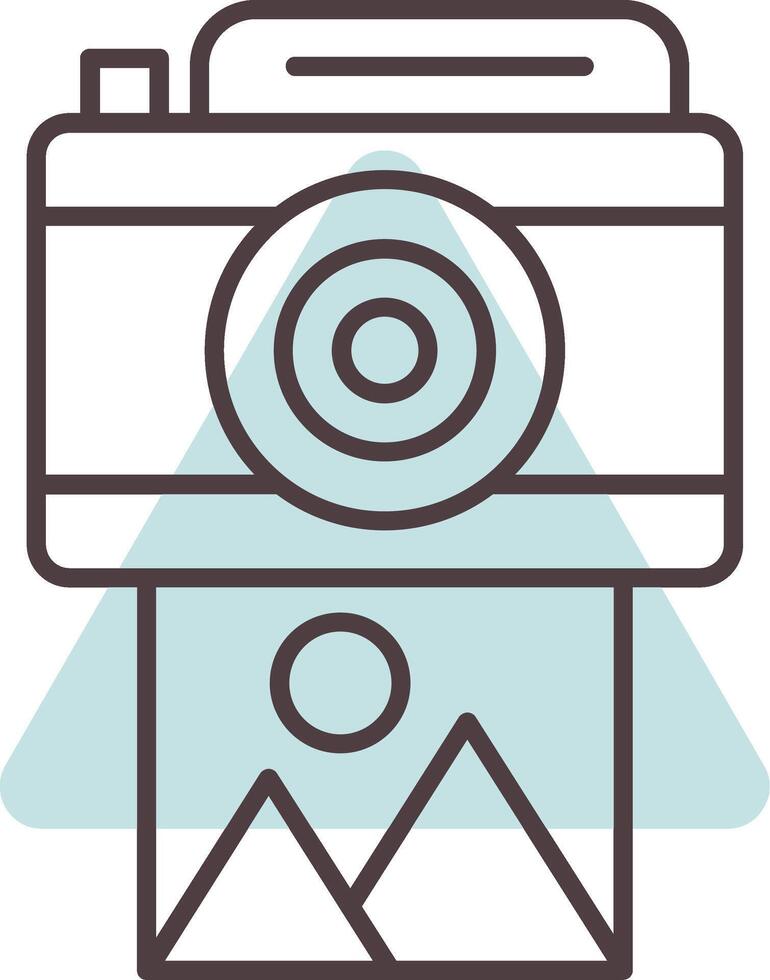 Camera Line  Shape Colors Icon vector