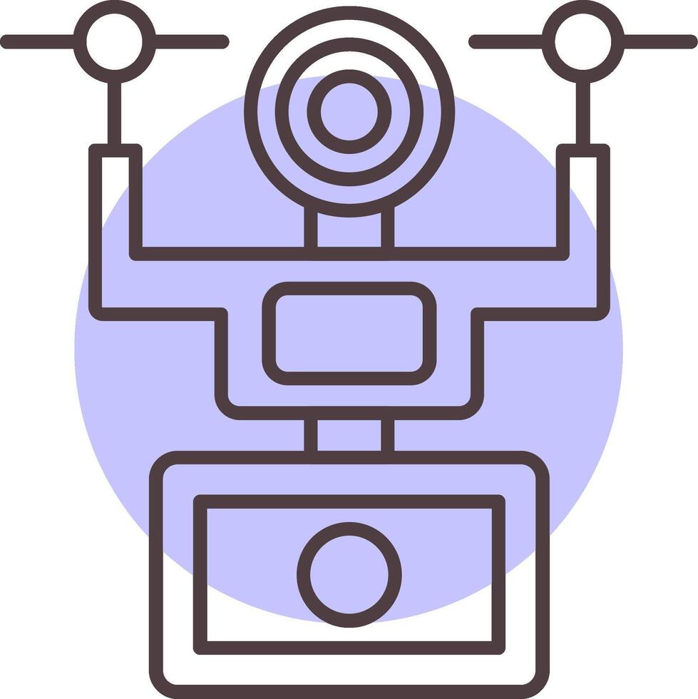 Camera Drone Line  Shape Colors Icon vector