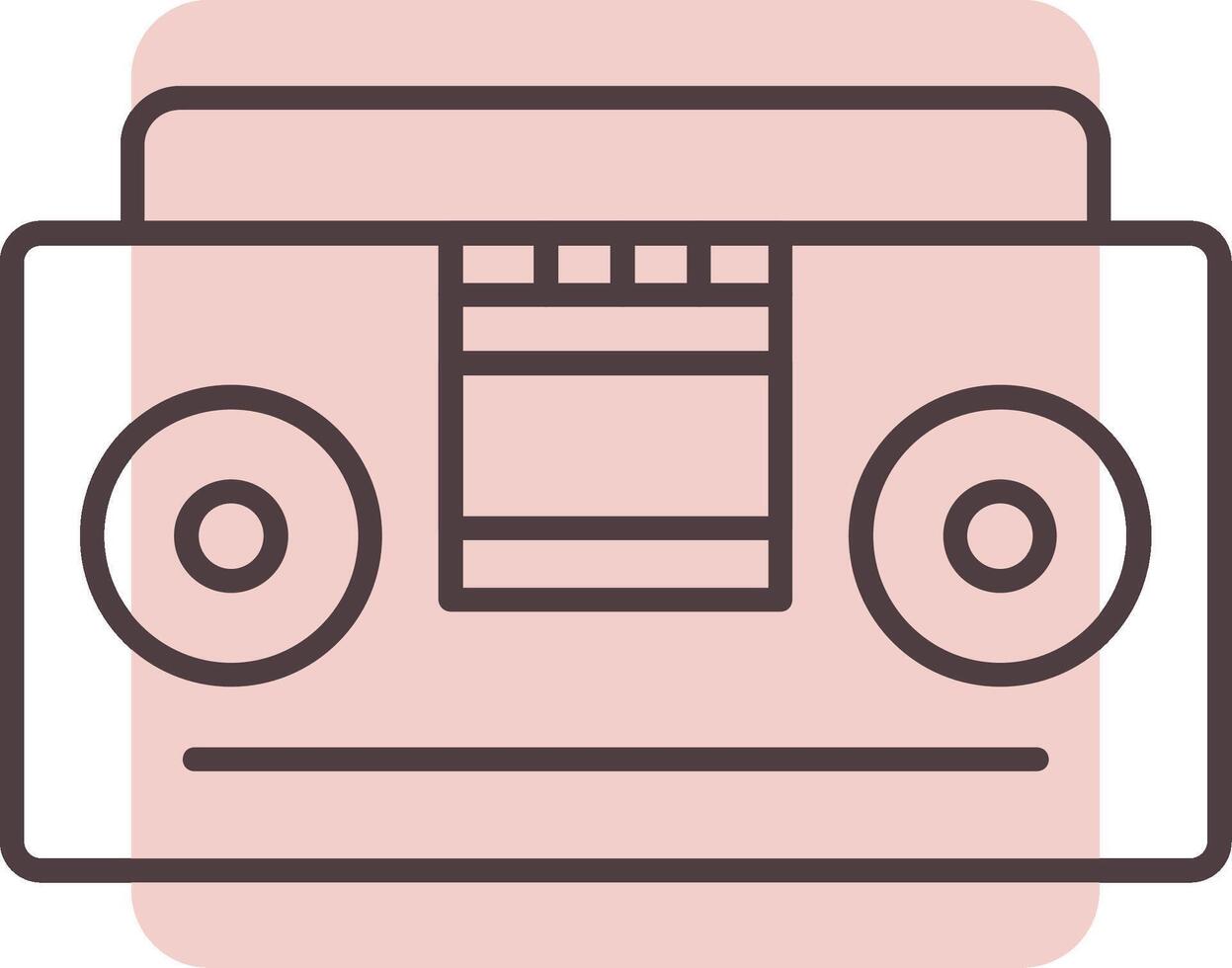 Tape Recorder Line  Shape Colors Icon vector