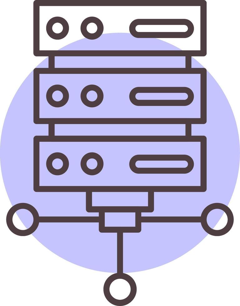 Server Line  Shape Colors Icon vector