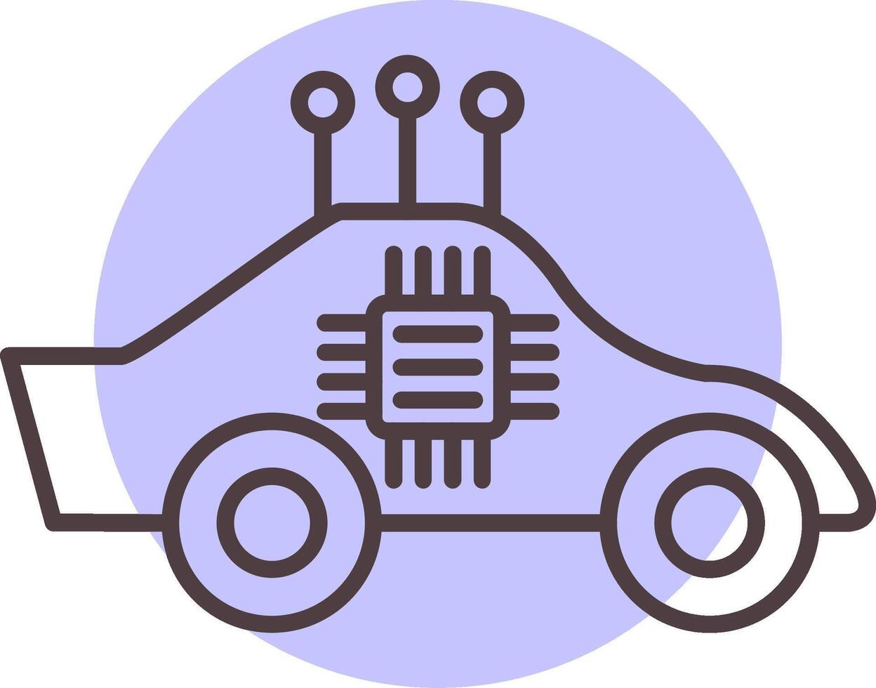 Autonomous Car Line  Shape Colors Icon vector