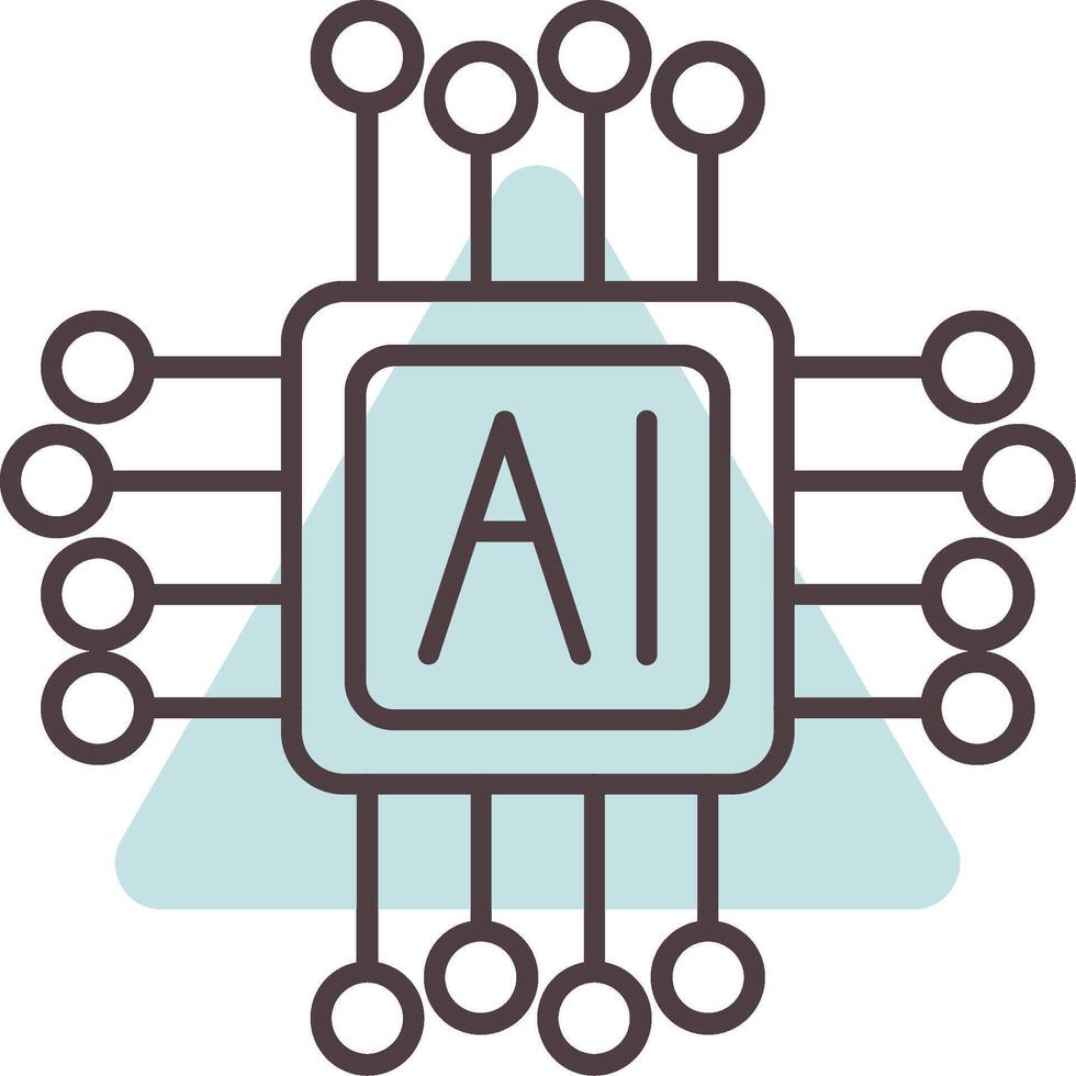 AI Line  Shape Colors Icon vector