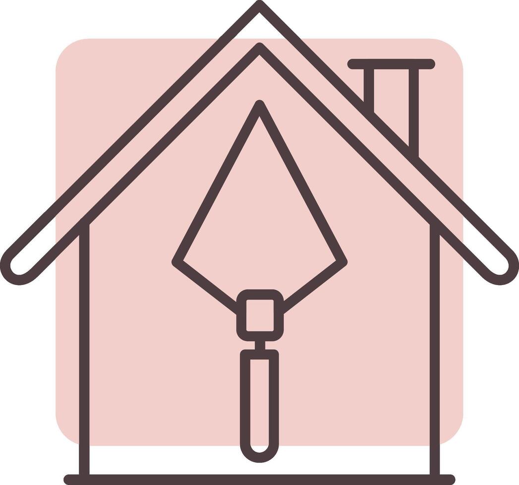 House Construction Line  Shape Colors Icon vector