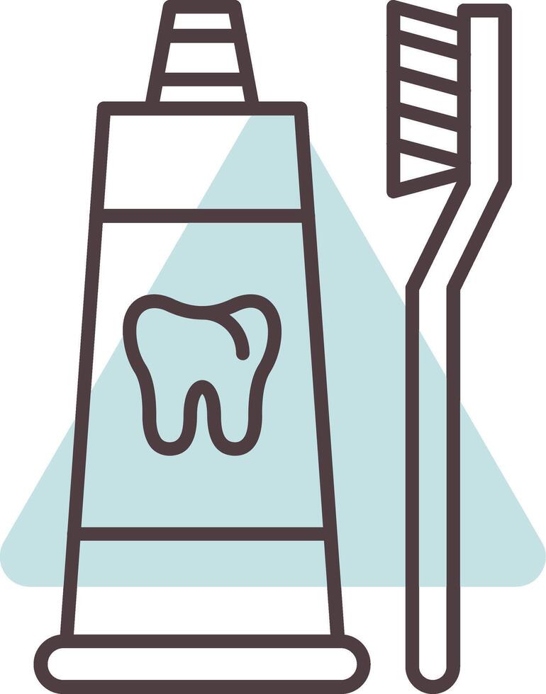 Toothpaste Line  Shape Colors Icon vector