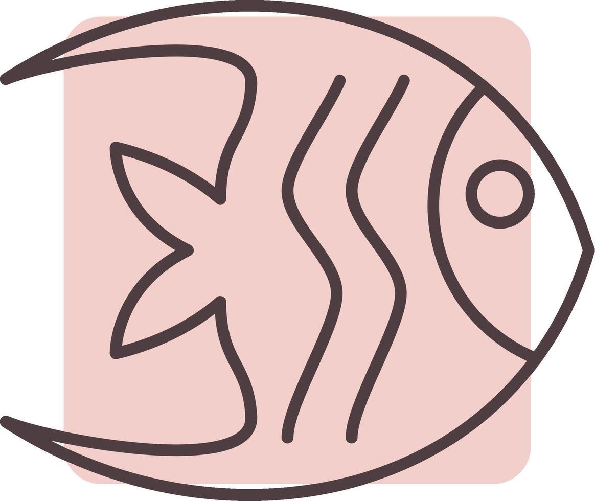 Angelfish Line  Shape Colors Icon vector